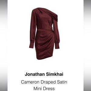 Jonathan Simkhai Burgundy Satin Mini Dress